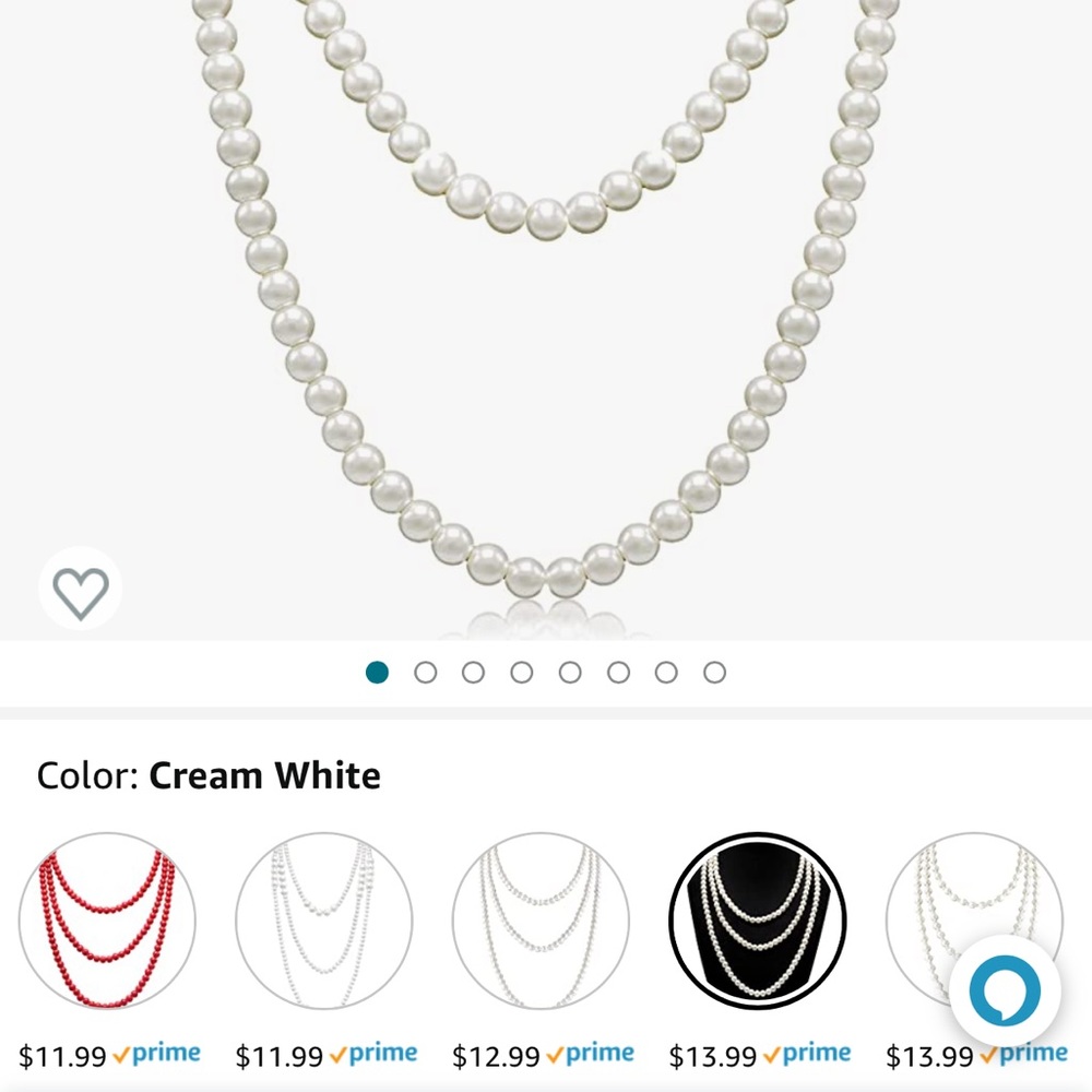 Faux pearl strand necklace